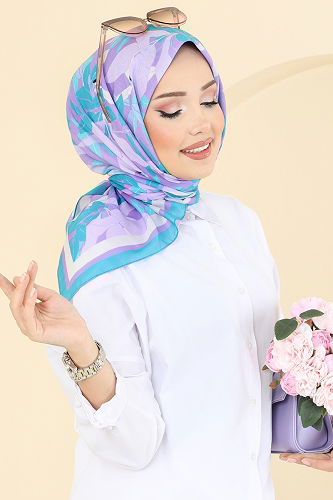 moda selvim Scarf 504ERB1087 Turquoise - Thumbnail