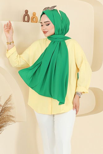 moda selvim شال بينتون أخضر 504MDLK1153 - Thumbnail