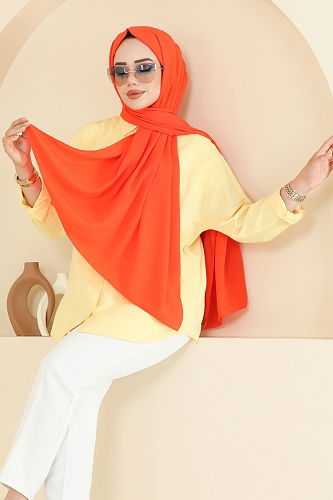 moda selvim Scarf 504MDLK1153 Oranj - Thumbnail
