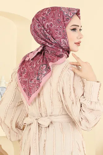 moda selvim إشارب وردي 505ERB1087 - Thumbnail