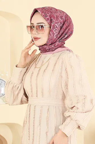 moda selvim إشارب وردي 505ERB1087 - Thumbnail