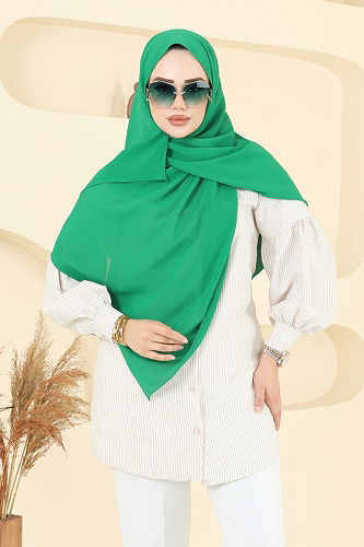 moda selvim شال بينتون أخضر 505MDLK1153 - Thumbnail