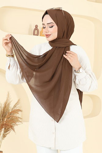moda selvim Scarf 505MDLK1153 Brown - Thumbnail