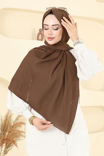 moda selvim شال بني 505MDLK1153 - Thumbnail