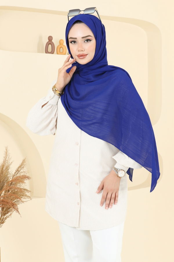 Modaselvim خصم صافٍ20%+20% في سلة التسوق شال نيلي 505MDLK1153