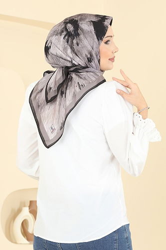 moda selvim إشارب أسود 506ERB1087 - Thumbnail