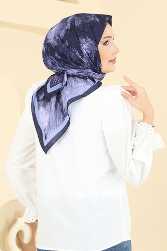 moda selvim Scarf 506ERB1087 Navy Blue - Thumbnail