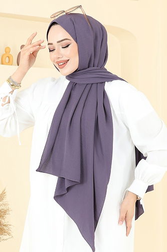 moda selvim Scarf 506MDL873 Dark Lilac - Thumbnail