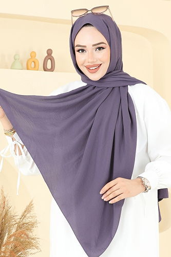 moda selvim شال ليلكي غامق 506MDL873 - Thumbnail