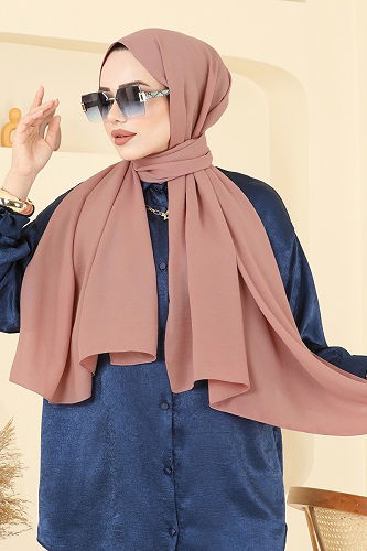 moda selvim شال وردي بيج غامق 506MDL873 - Thumbnail
