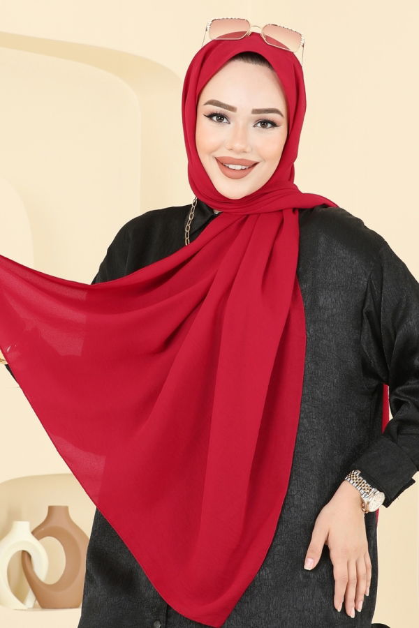 Modaselvim خصم صافٍ20%+20% في سلة التسوق شال أحمر غامق 506MDL873