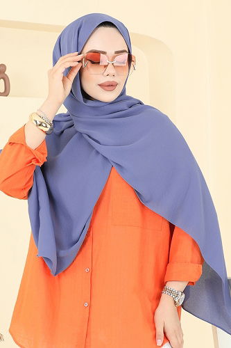 moda selvim شال ازرق 506MDL873 - Thumbnail