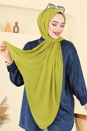 moda selvim Scarf 506MDL873 Oil Green - Thumbnail