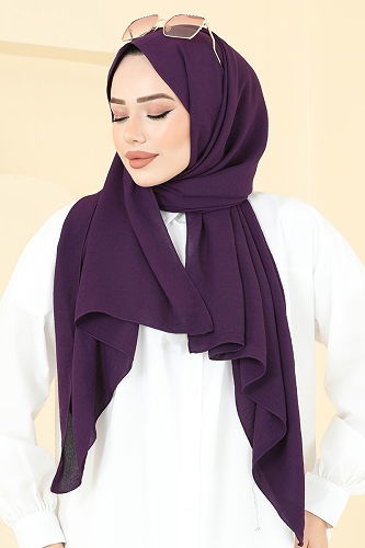 moda selvim شال أرجواني 506MDL873 - Thumbnail