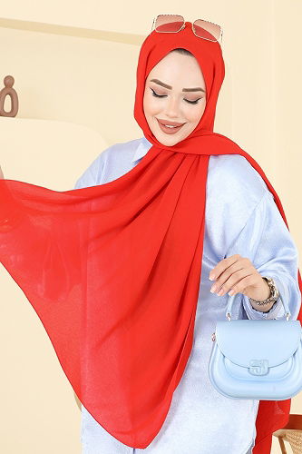 moda selvim شال احمر 506MDL873 - Thumbnail