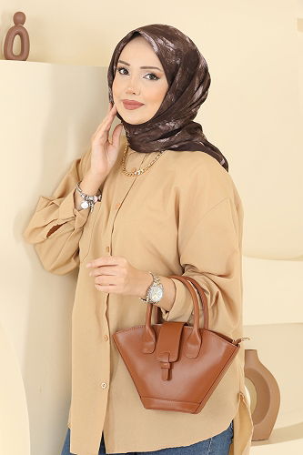 moda selvim Scarf 507ERB1087 Bitter Brown - Thumbnail