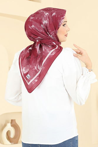 moda selvim إشارب خمري 507ERB1087 - Thumbnail