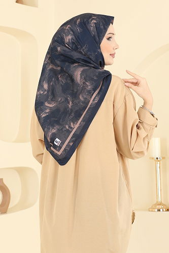 moda selvim Scarf 507ERB1087 Dark Navy Blue - Thumbnail