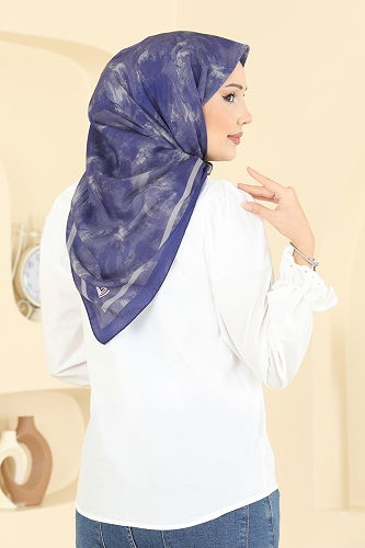 moda selvim Scarf 507ERB1087 Saks & Beige - Thumbnail