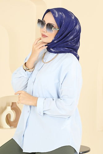 moda selvim Scarf 507ERB1087 Saxe - Thumbnail