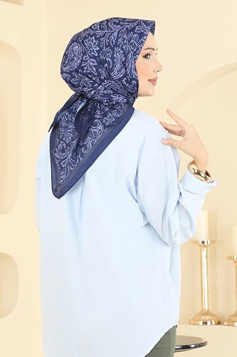 moda selvim إشارب كحلي غامق 508ERB1087 - Thumbnail