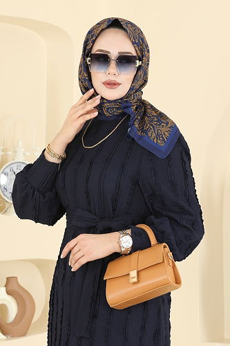 moda selvim Scarf 508ERB1087 Navy Blue - Thumbnail