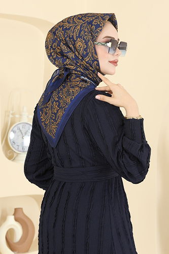 moda selvim Scarf 508ERB1087 Navy Blue - Thumbnail