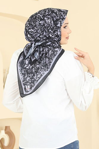 moda selvim إشارب أسود 509ERB1087 - Thumbnail