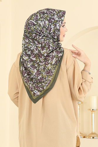 moda selvim Scarf 509ERB1087 Dark Khaki - Thumbnail