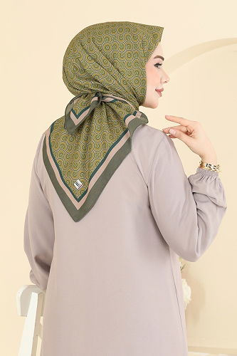 moda selvim إشارب اخضر عفني 511ERB1087 - Thumbnail