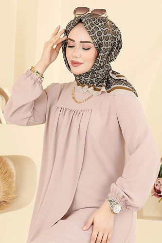 moda selvim إشارب أخضر عفني 511ERB1087 - Thumbnail