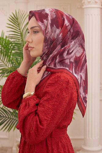moda selvim إشارب خمري 512ERBK1201 - Thumbnail