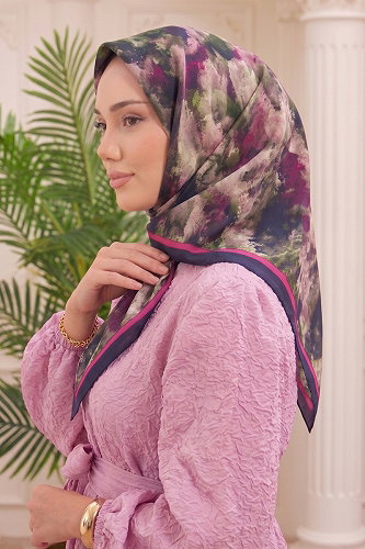 moda selvim إشارب توتي و أسود 512ERBK1201 - Thumbnail