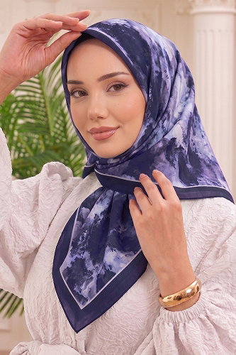 moda selvim Scarf 512ERBK1201 Navy Blue - Thumbnail