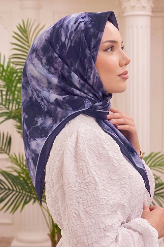 moda selvim Scarf 512ERBK1201 Navy Blue - Thumbnail