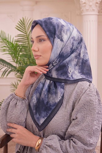 moda selvim Scarf 512ERBK1201 Navy Blue - Thumbnail