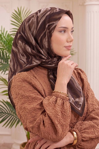 moda selvim Scarf 513ERBK1201 Brown - Thumbnail