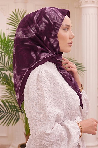 moda selvim Scarf 513ERBK1201 Damson - Thumbnail