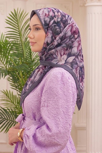 moda selvim Scarf 514ERBK1201 Gray - Thumbnail