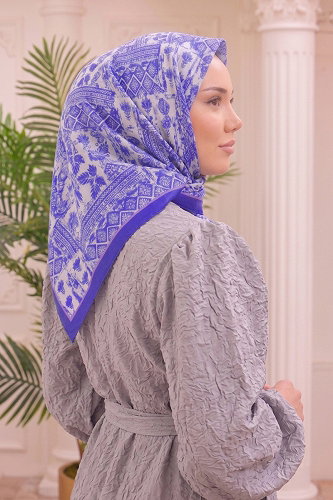 moda selvim Scarf 516ERBK1201 Blue - Thumbnail