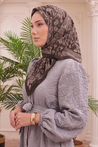 moda selvim إشارب بني 516ERBK1201 - Thumbnail