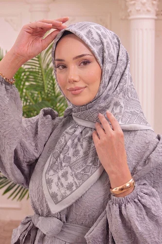 moda selvim Scarf 516ERBK1201 Gray - Thumbnail