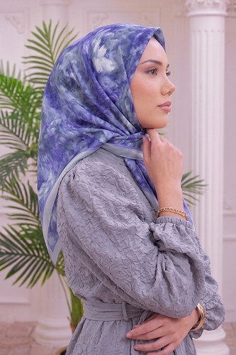 moda selvim Scarf 517ERBK1201 Blue - Thumbnail