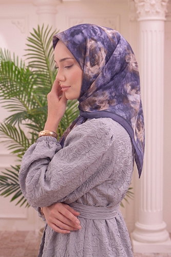moda selvim Scarf 517ERBK1201 Indigo - Thumbnail