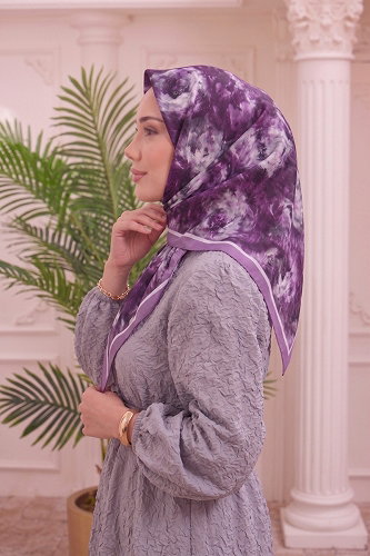 moda selvim Scarf 517ERBK1201 Lilac - Thumbnail