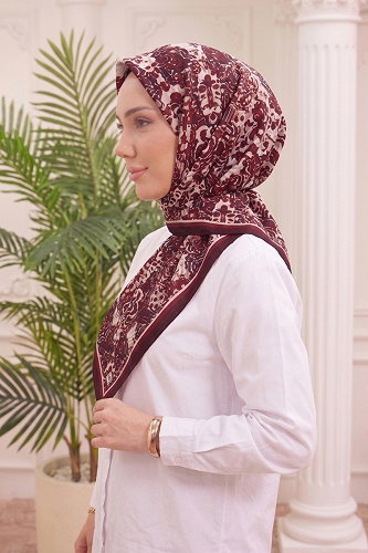moda selvim إشارب خمري 518ERBK1201 - Thumbnail