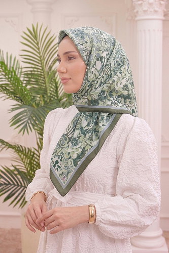 moda selvim إشارب أخضر باهت 518ERBK1201 - Thumbnail