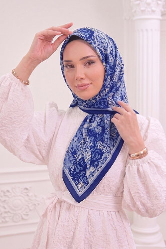 moda selvim Scarf 518ERBK1201 Navy Blue - Thumbnail