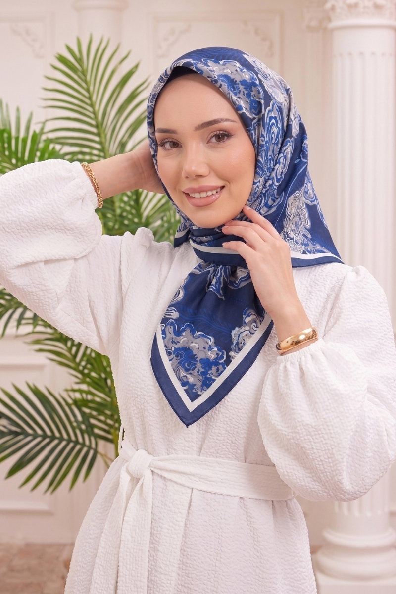 Scarf 519ERBK1201 Navy Blue - Moda Selvim