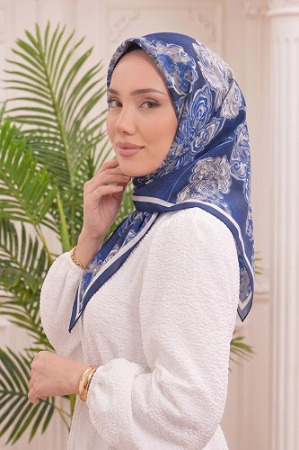 moda selvim إشارب كحلي 519ERBK1201 - Thumbnail